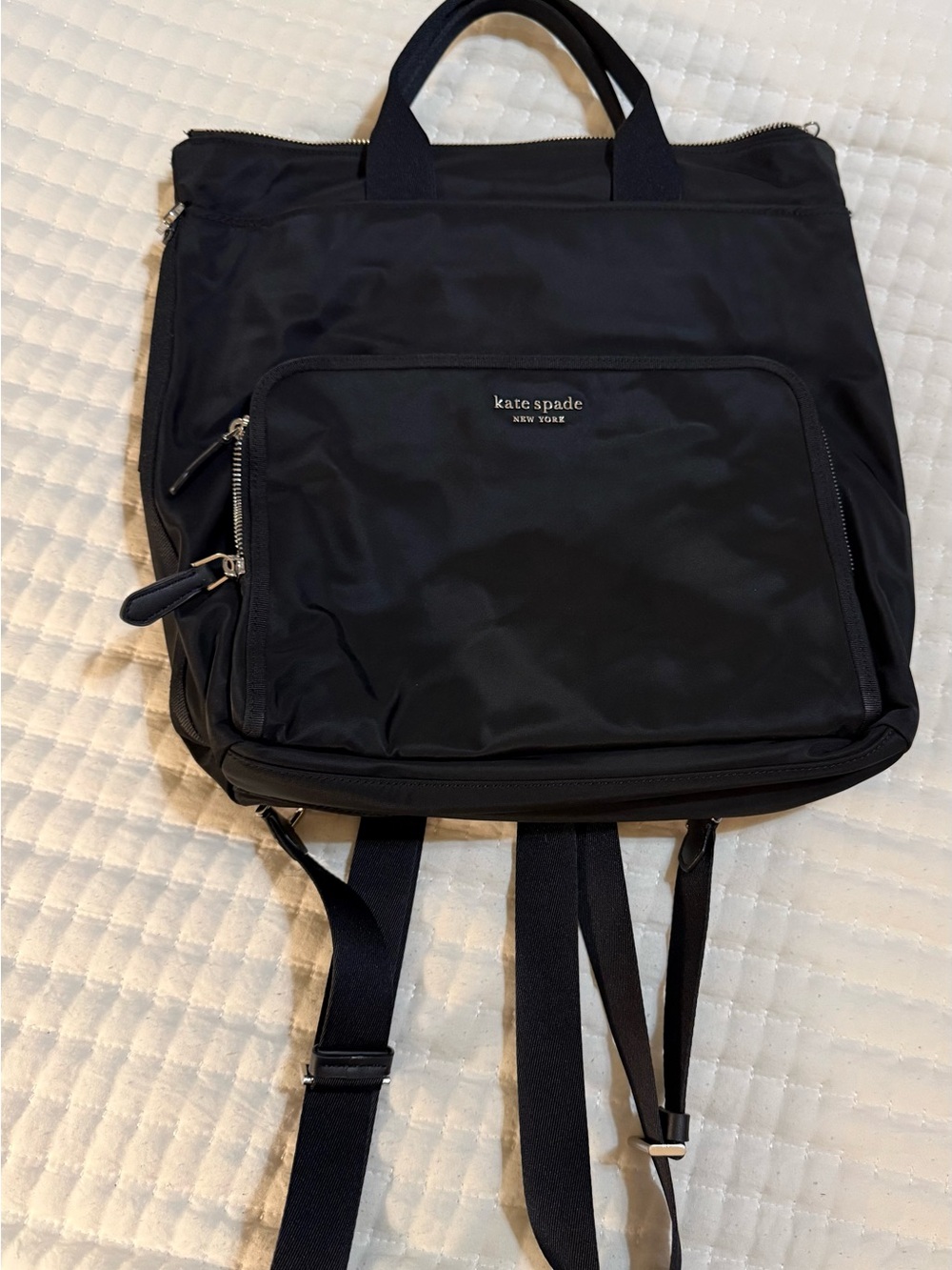 kate spade Black Nylon Convertible Backpack Tote Bag